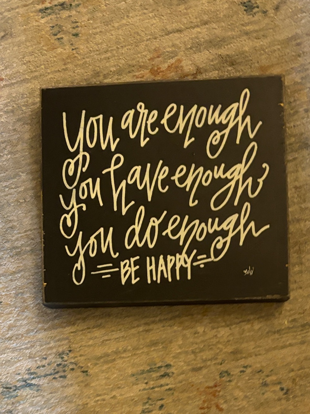 Black Inspirational Wall Plaque - Be Happy